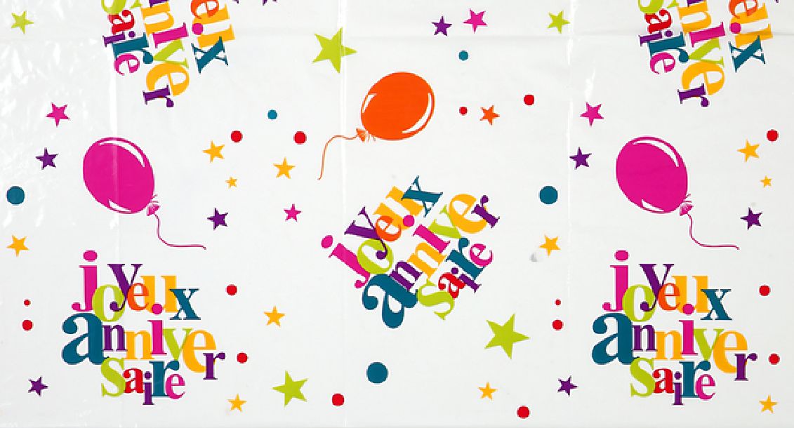 Nappe de fête d'anniversaire en plastique ballons, paq. 3