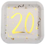 10 Serviettes anniversaire 20 ans rose gold métallisé - Serviette de table  papier - Creavea