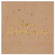 10 Serviettes anniversaire 20 ans rose gold métallisé - Serviette de table  papier - Creavea